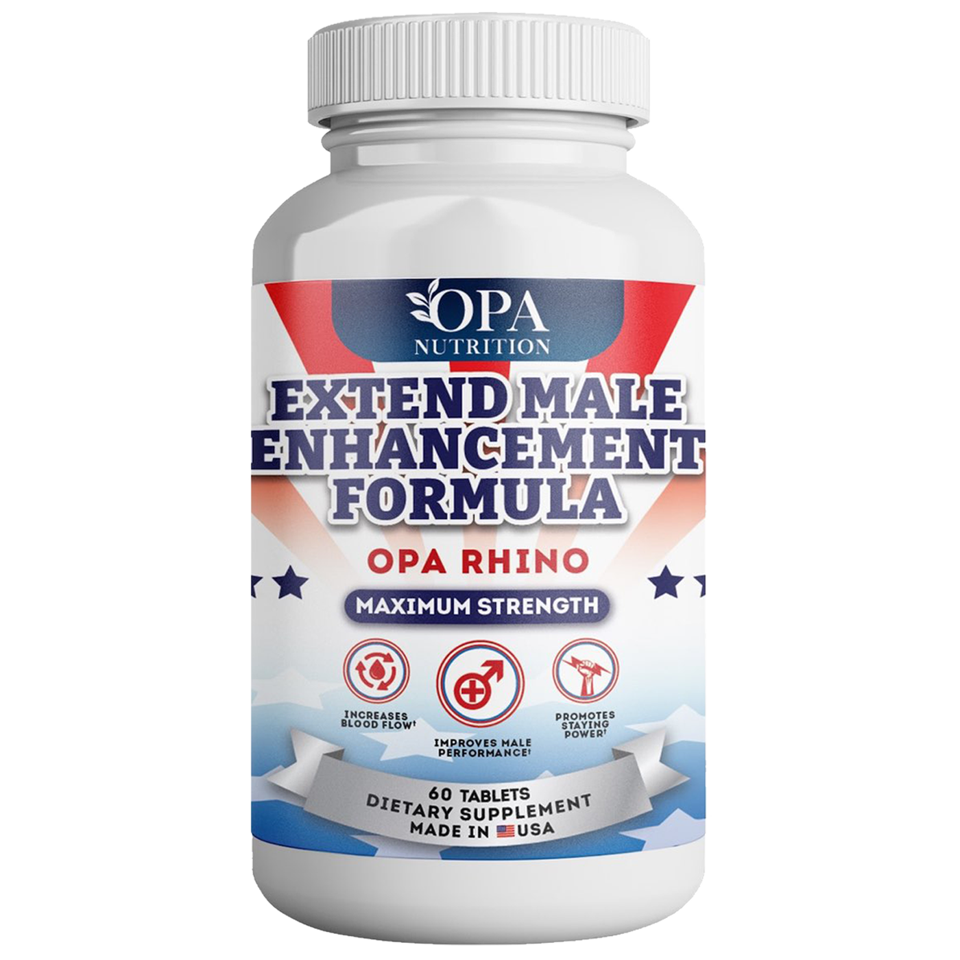 Rhino Male Enhancement Pills for Girth, Stamina and ED - 60 Ct. Front ingredients